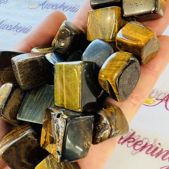 Gold Tigers Eye Cubes 1"