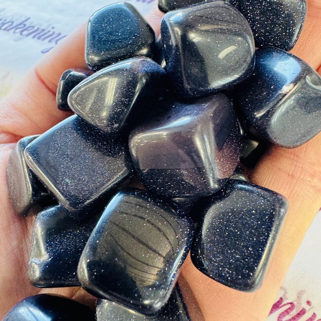 Blue Sandstone (Goldstone) Sand Stone Cubes 1"