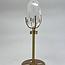 Clear Quartz Faceted Teardrop on Gold Stand Pin