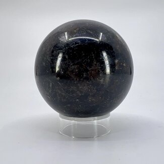Arfvedsonite (Fireworks Stone) & Black Mica Sphere Orb - 55mm