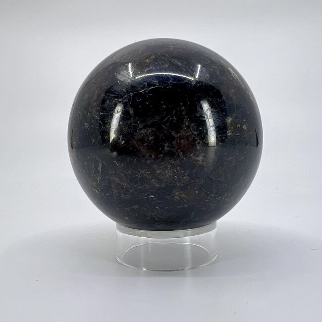 Arfvedsonite (Fireworks Stone) & Black Mica Sphere Orb - 55mm