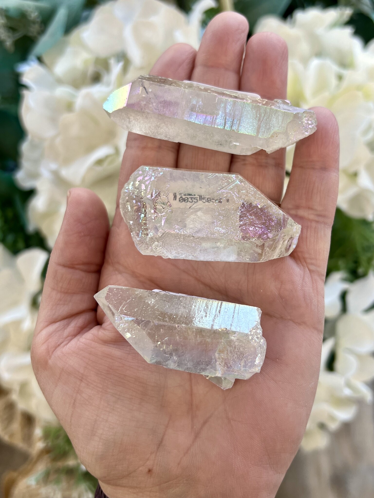 White (Angel) Aura Quartz Points Clear Large