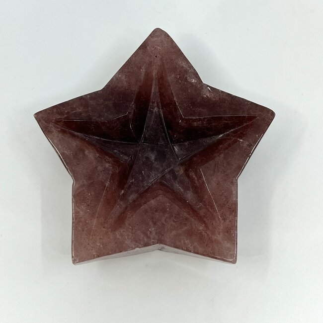 Strawberry Quartz (Red Guava) Star Bowl Dish - Trinket Holder Decor