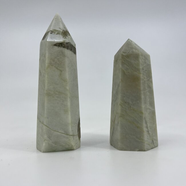 Green Moonstone (Garnierite) Tower Point Generator - Medium (3-4")