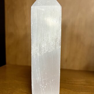 Selenite (Satin Spar Gypsum) Charging Obelisks - 6" Large Tower Point Generator Polished