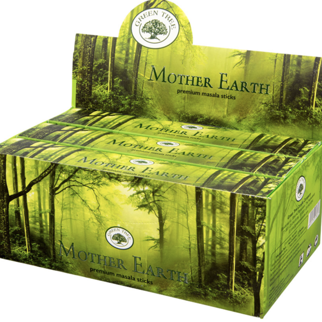 Mother Earth Incense Masala - 12 Sticks in Box 15g - Green Tree