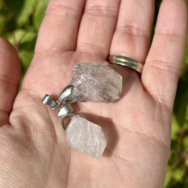 Herkimer Diamond Pendants - Rough Raw Natural