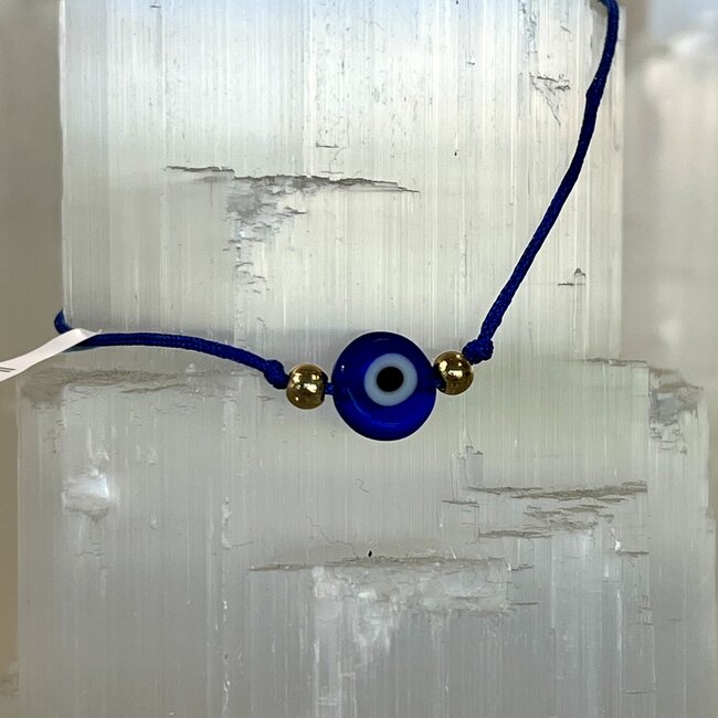 Evil Eye Bracelets - Blue Simple Adjustable - Parachute Blue Eye String Protection