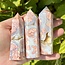 Pink (Cotton Candy) Agate Towers Point Generator - Medium (2-3")