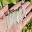 White Angel Aura Quartz Pendant - Point Silver Cap