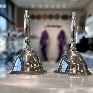 Silver Altar Bells Chimes - Plain 3" - Hand Call Ritual Clearing Sacred