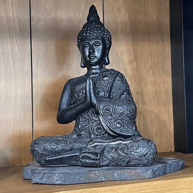 Shungite Prayer Buddha on Shungite Base- XL