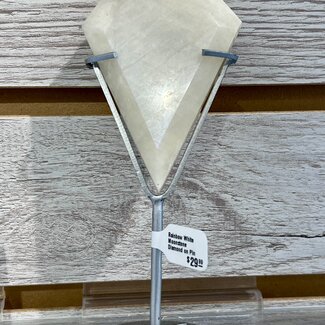 Rainbow White Moonstone Diamond on Pin Stand - Small