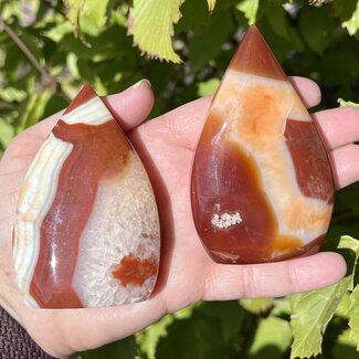 Banded Carnelian Flames -  Polished Twist Medium 3"
