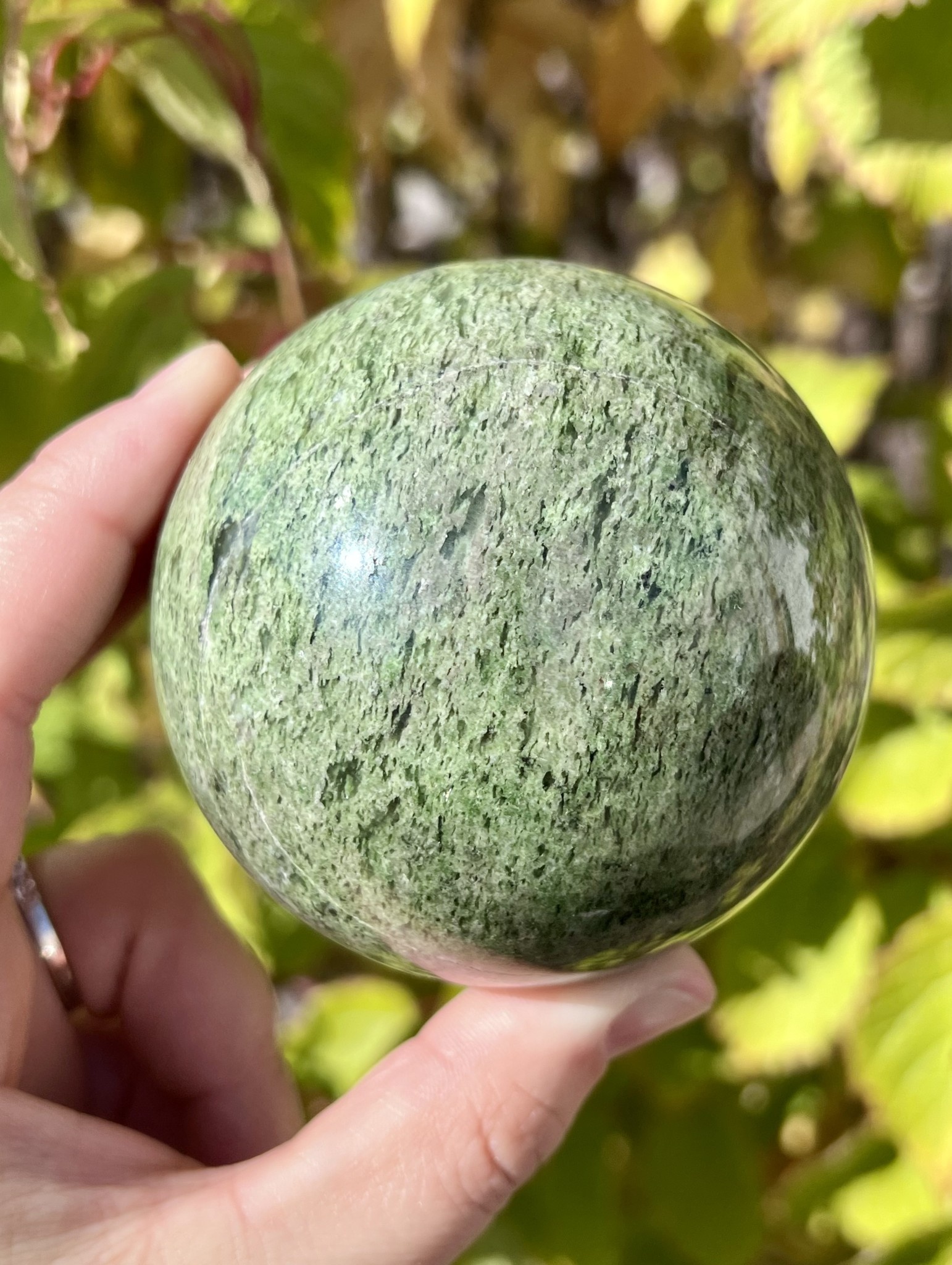 Serpentine with Epidote Inclusion-70mm - Awakenings