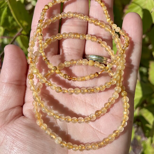 Gold (Golden Rutile Angel Venus Hair) Rutilated Quartz & Copper Bracelets - 3mm