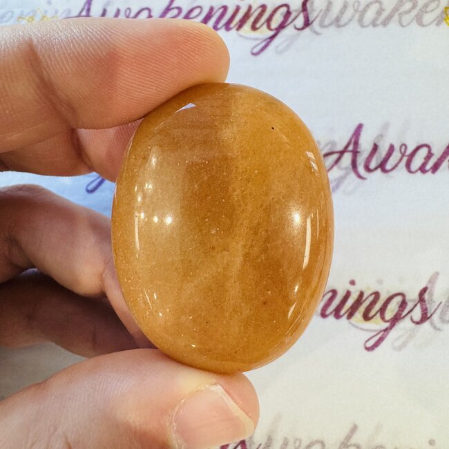 Red Orange Aventurine - Palm Pillow Pocket Stone