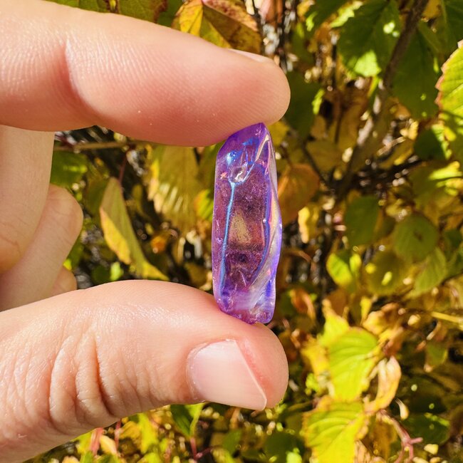 Purple Aura Quartz Points - Small Indigo Tanzan - Rough Raw