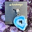 Blue Agate Slice Pendant - Silver Plated