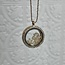 Sunstone Inside Gold Locket (18-24") Rhinestone Necklace - Adjustable Magnetic Beaded Chain Pendant Charm