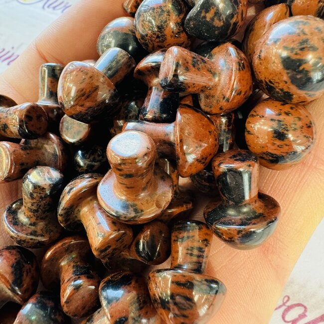 Mahogany Obsidian Mushrooms - Mini