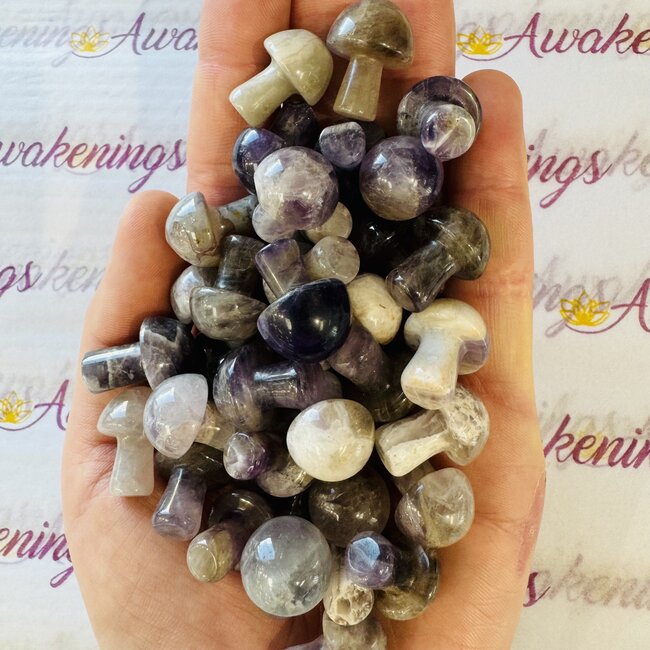 Chevron (Dream) Amethyst Mushroom - Mini