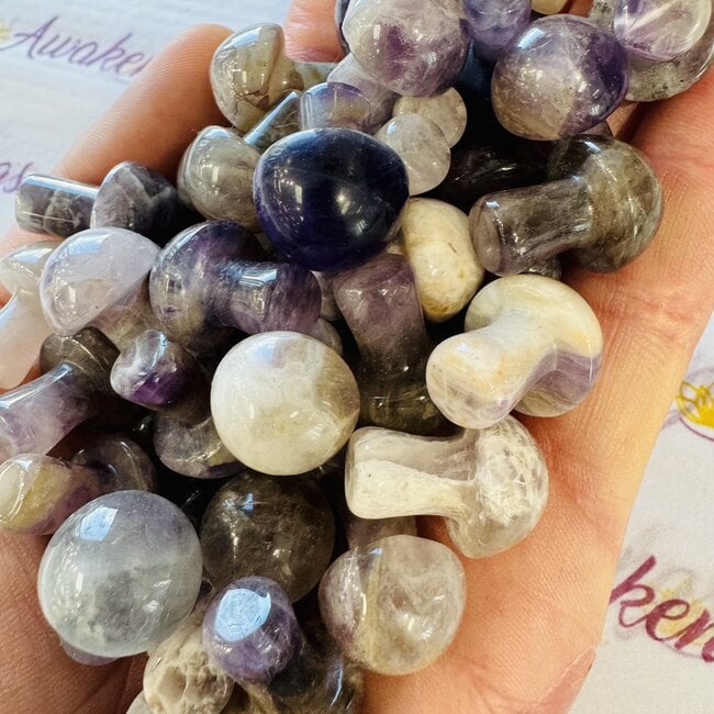 Chevron (Dream) Amethyst Mushroom - Mini