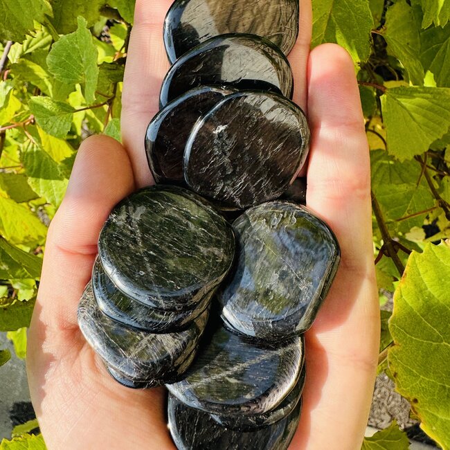 Hypersthene Palm Flat Stone