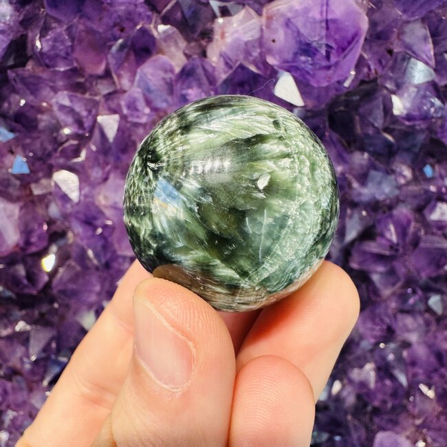 Seraphinite (Serafina Green Chlorite) Sphere OrbGlobe - 35mm
