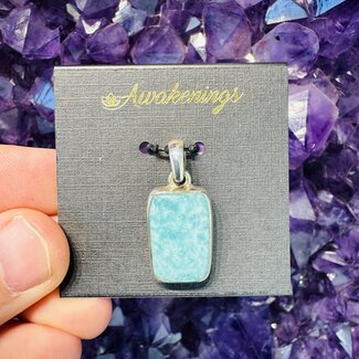 Amazonite Pendant - Rectangle Sterling Silver