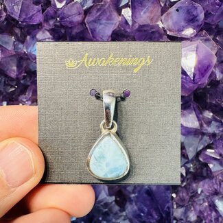 Larimar Pendant Teardrop Pear #2 Sterling Silver