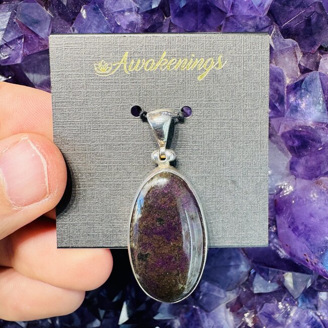Sugilite Pendant-Oval Sterling Silver