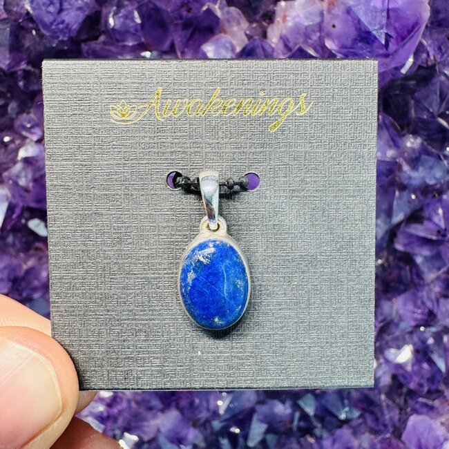 Lapis Lazuli Pendant - Oval Sterling Silver