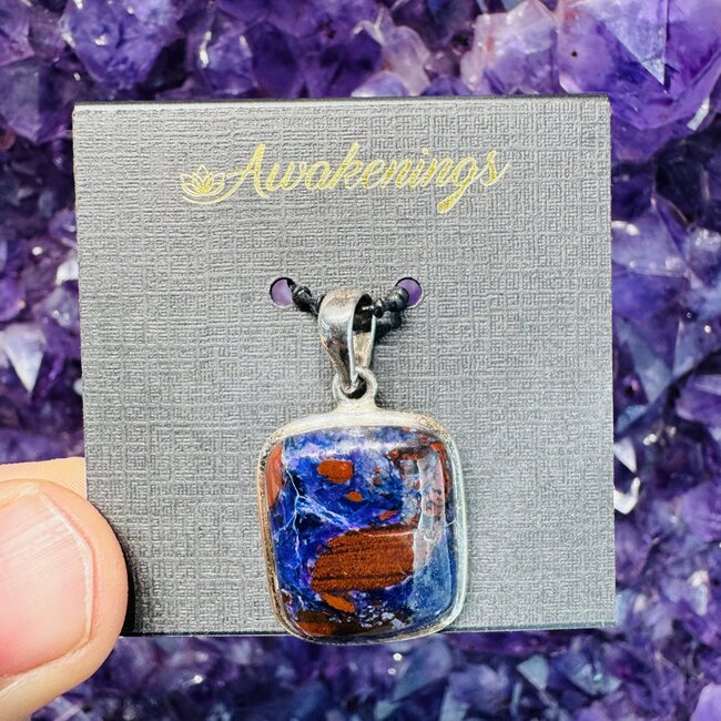 Bustamite Pendant - Rectangle Sterling Silver