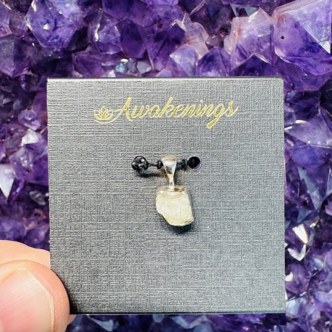Rhodizite Pendants - Rough Raw Natural Sterling Silver - 1.04grams