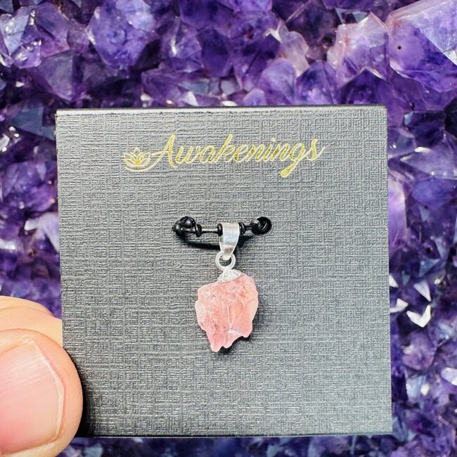 Pezzottaite Pendants - Rough Raw Natural Sterling Silver - 3.95carats