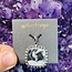 White Buffalo Pendant - Square - Beaded Sterling Silver