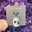 White Buffalo Pendant - Oval - Beaded Sterling Silver