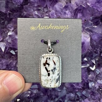 Astrophyllite Pendant Rectangle Sterling Silver