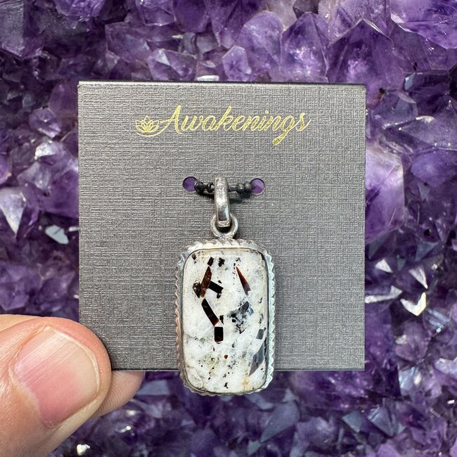 Astrophyllite Pendant Rectangle Sterling Silver