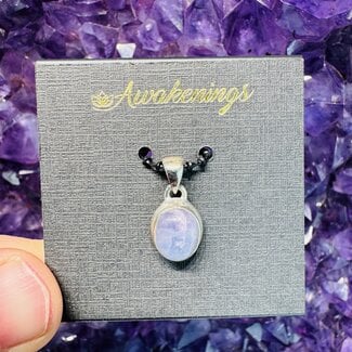 Hackmanite Pendant - Oval Bezel Set Small - Sterling Silver