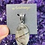 Black Tourmaline in Clear Quartz (Tourmalated Tourmalinated Rutilated Quartz) - Oval Pendant - Silver Plated