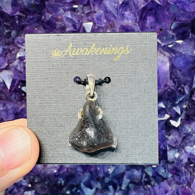 Tektite Columbia Nite Rough Pendant - Sterling Silver