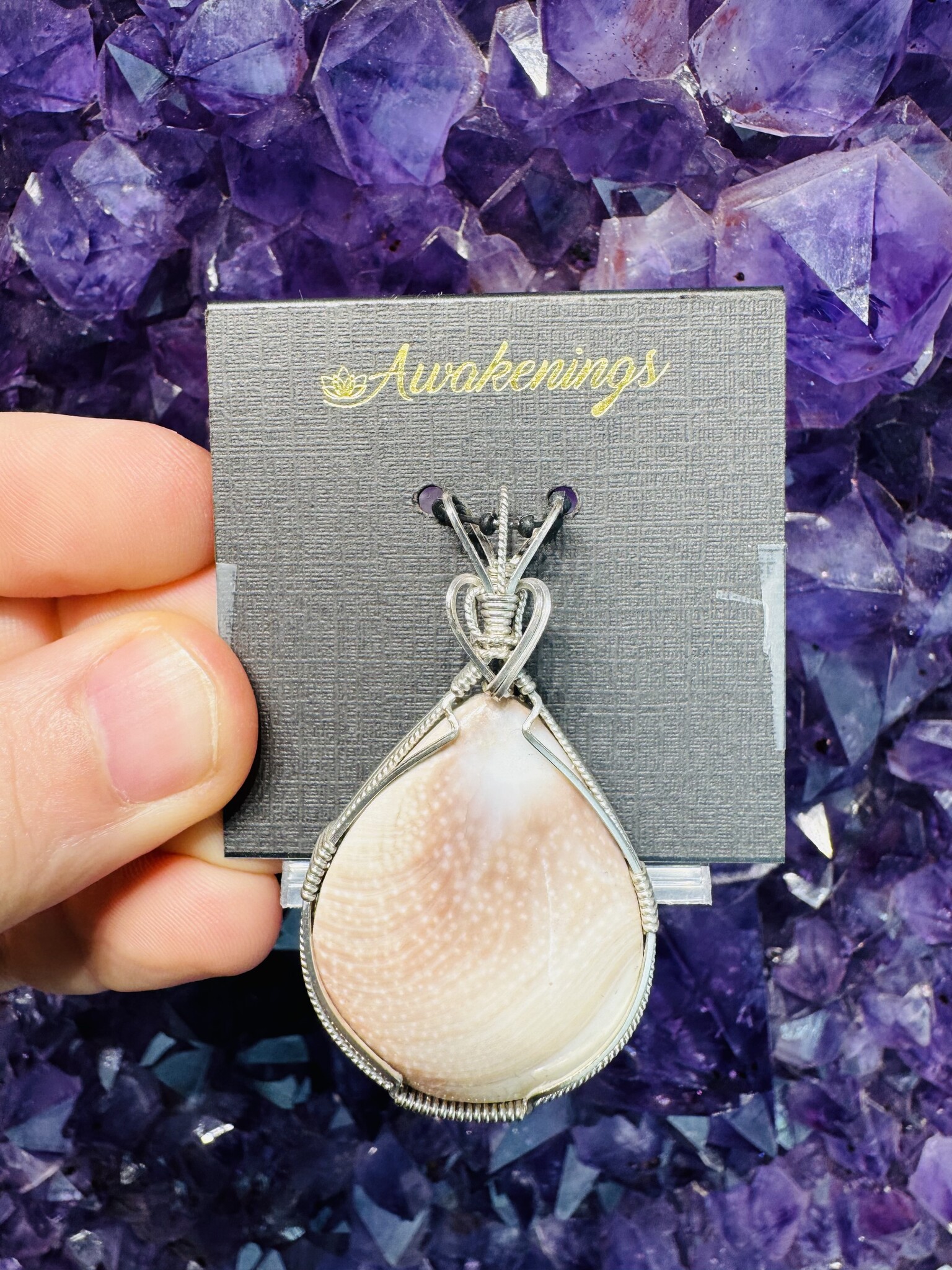 Shiva Eye Pendant & Necklace Handmade Wire Wrapped Teardrop