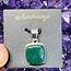 Dark Green Aventurine Pendant - Square Sterling Silver