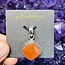 Carnelian Pendant - Square Diamond Bezel - Sterling Silver .925