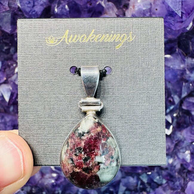 Eudialyte Pendant Teardrop Pear Sterling Silver
