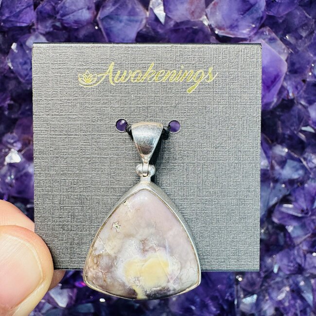 Tiffany Stone (Bertrandite) Pendant - Triangle Sterling Silver