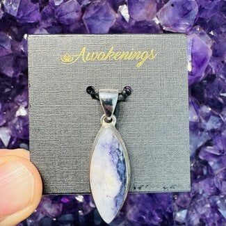 Purple (Morado Opal Royale Violet Flame) Opal Pendant - Marquise Marquee - Sterling Silver