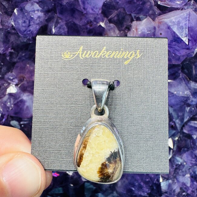Septarian Pendant Natural Shape Sterling Silver